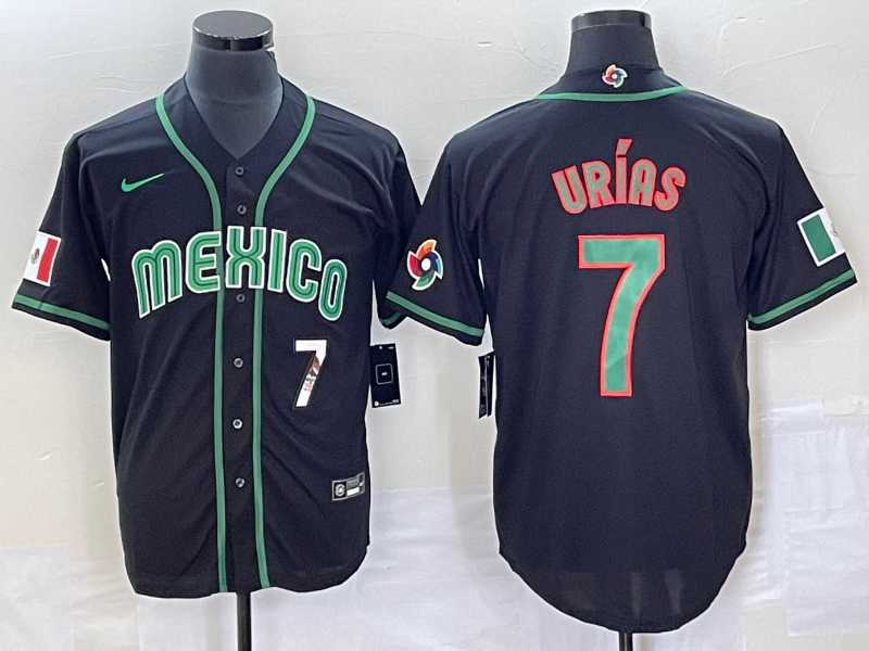Mens Mexico Baseball #7 Julio Urias Number 2023 Black World Classic Stitched Jersey1->2023 world baseball classic->MLB Jersey